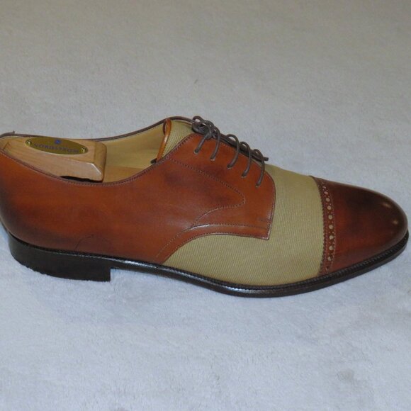 Esquire by Edward Green Brown Leather Canvas Spectator Shoes US 9 main image 6